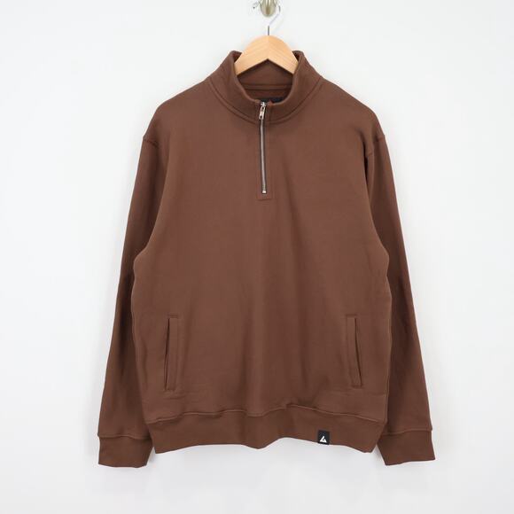 American Giant Men's Carolina Quarter Zip Sweatshirt Brown Size Medium NWOT